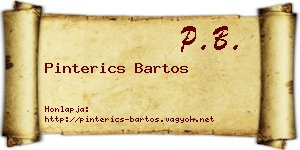 Pinterics Bartos névjegykártya